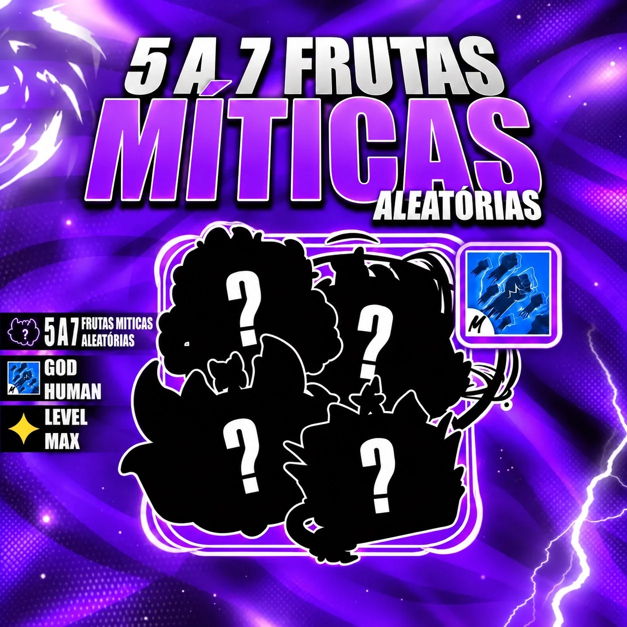 『 🎲 』 5 A 7 FRUTAS MÍTICAS ALEATÓRIAS + GODHUMAN