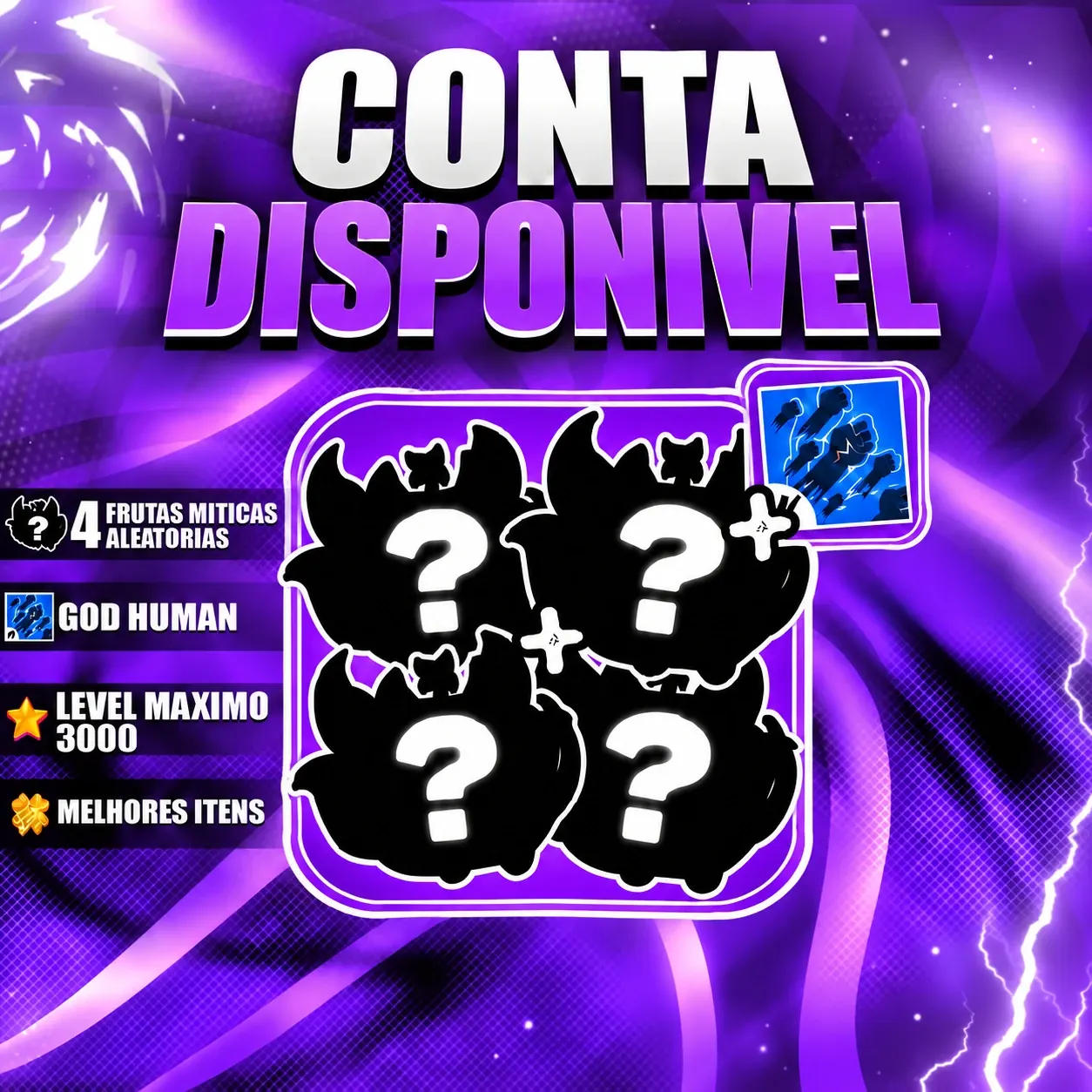 『 🎲 』 4 FRUTAS MÍTICAS ALEATÓRIAS + GODHUMAN