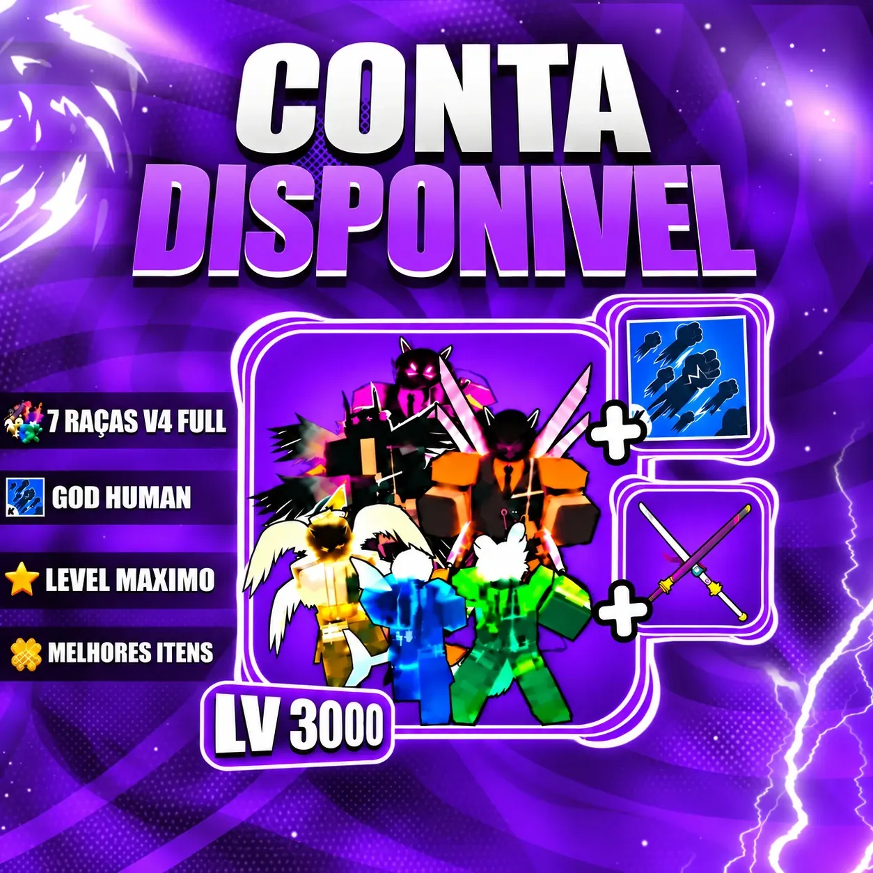 『 🧬 』 7 RAÇAS V4 FULL + GODHUMAN + LEVEL MÁX