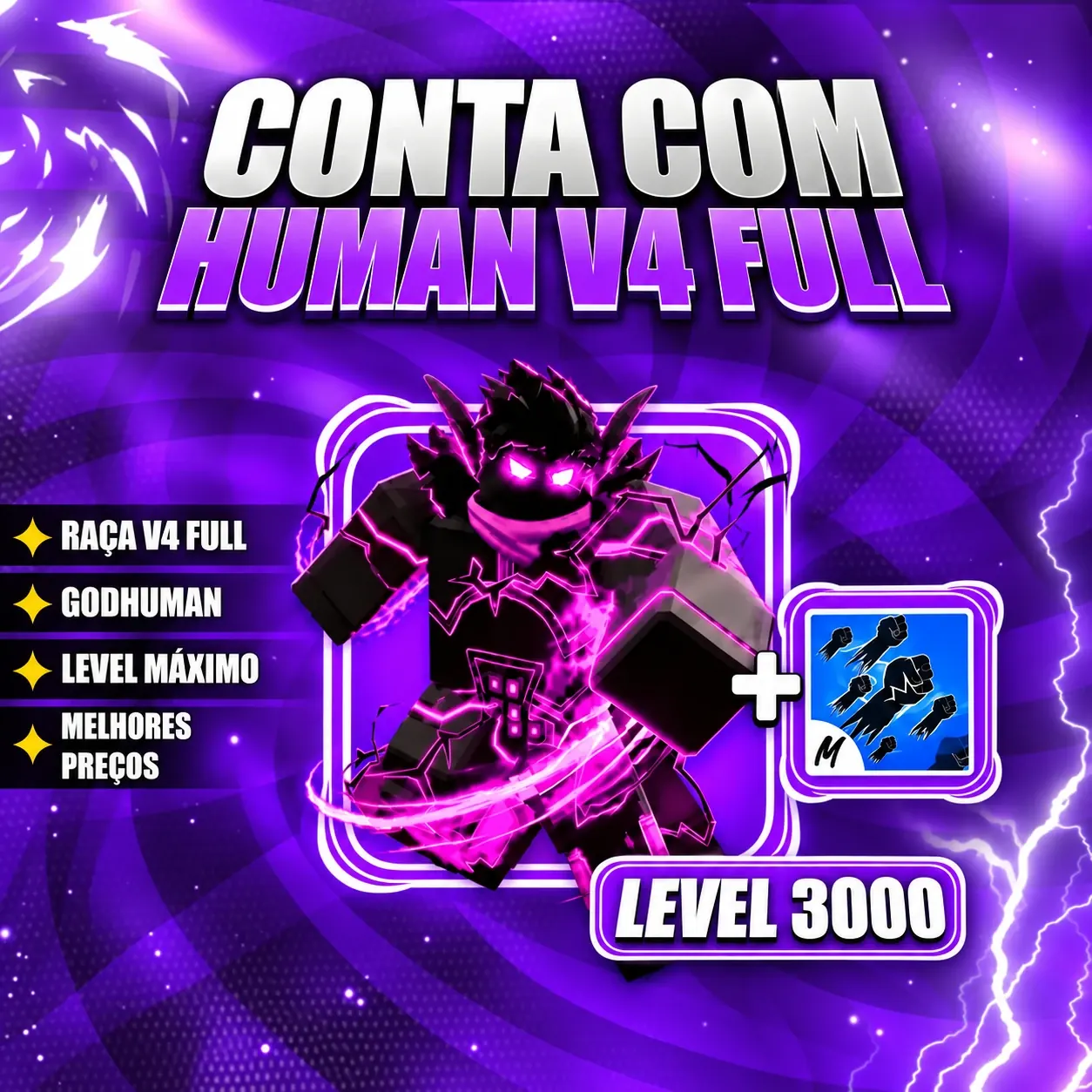 『 🧬 』 HUMAN V4 FULL + GODHUMAN + LEVEL MÁX