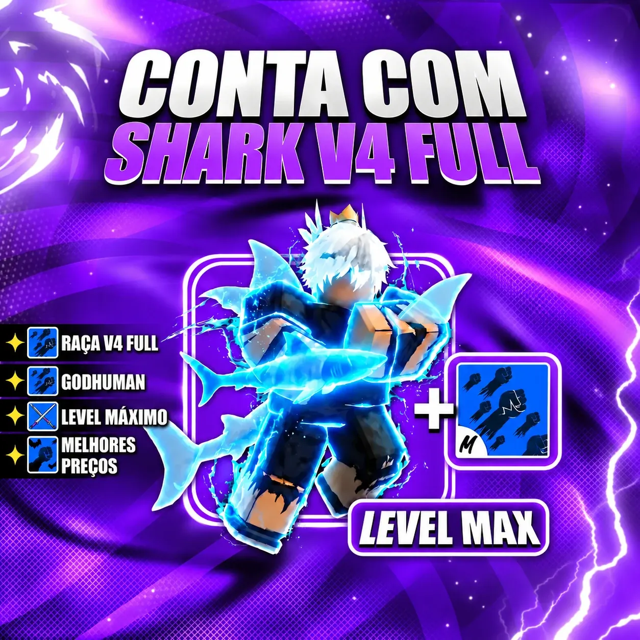 『 🧬 』 SHARK V4 FULL + GODHUMAN + LEVEL MÁX